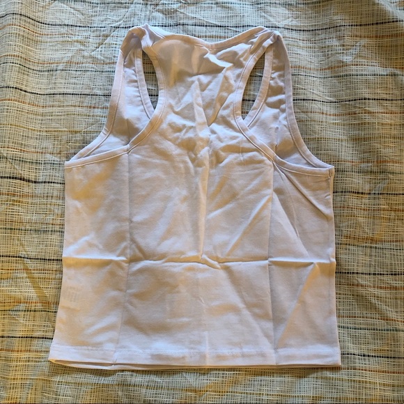 Basic White Racerback Crop Top - Picture 2 of 8